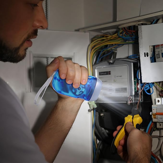 Treela 36 Pcs Hand Crank Flashlights Operation Christmas Bulk Items Squeeze Flashlight No Battery Required Torchlight 3 Powered Charging for Emergency(Red, Blue, Purple, Orange, Yellow, Green)