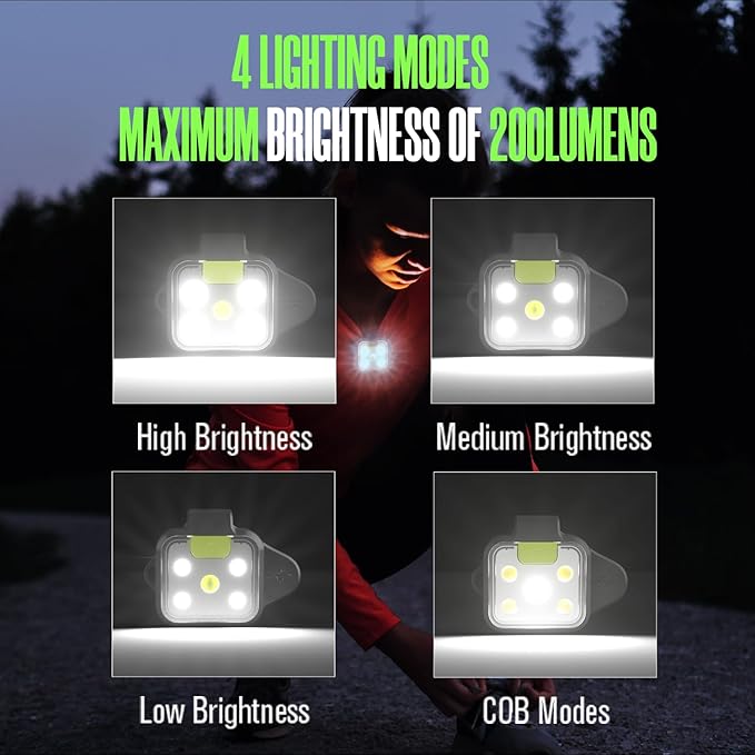 EGUKU Running Light, 2Pack Clip On Running Lights for Runners at Night 4 Light Modes USB Rechargeable LED Lights Wearable Small Lightweight Jogging Lights for Outdoor Running Jogger Patent Pending