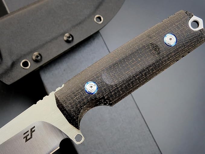 Eafengrow EF131 Fixed Blade Knife,DC53 Steel Blade,Micarta Handle Full Tang Fixed Knifes for Camping Hunting Bushcraft