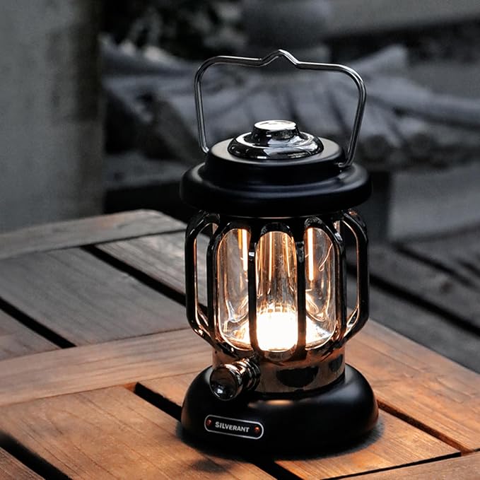 Camping Lantern Lights LED Lamp Type C Rechargeable, Emergency Light 8-130h Runtime for Power Outages, Outdoors Camping Lantern