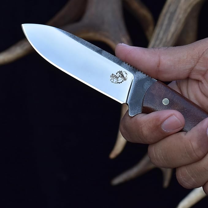 Knives Ranch Camper One | 8 inch horizontal Carry Bushcraft, Camping, Hunting & Outdoors Knife | High Carbon SS 440-C | 59 Hardness | Cowboy Style Dual Carry Sheath (Camper One 3090-SS-IRW)