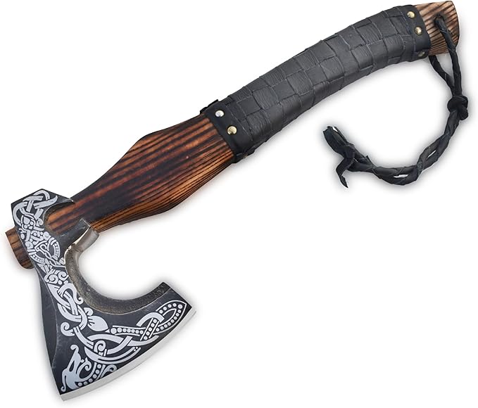 | Exquisite Handmade Viking Axe - Ideal for Collectors & Enthusiasts | Authentic, Artisan-Crafted | Medieval Styled Axe with Durable and Robust High Carbon Steel (GC-AX05)