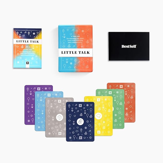 Little Talk Conversation Cards for Kids ??170 Prompts for Social Skills, Family Games, Travel & Therapy ??BestSelf Deck for Ages 4-12, ADHD Tools, Homeschool Gifts & Road Trip Activities
