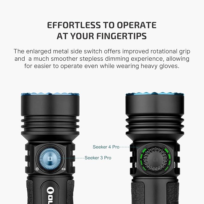 OLIGHT Seeker 4 Pro Rechargeable Flashlights, 4600 Lumens High Powerful Bright Light with USB C Holster, Waterproof IPX8 for Emergencies, Camping, Searching (Matte Black Cool White)