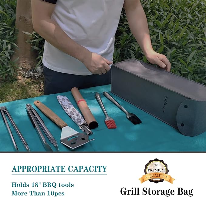 Grill tool bag,BBQ tool storage,Grilling Bags for Outdoor Grilling, Grill tool storageï¼?BBQ tool bagï¼?grill utensil storage,Foldable Grill Bag for Camping and Hiking BBQ.