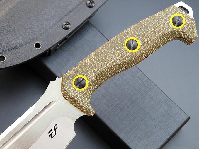 Eafengrow EF137 Fixed Blade Knife, N690 Steel Blade,Micarta Handle Full Tang EDC Fixed Knifes for Outdoor Activities Working Camping
