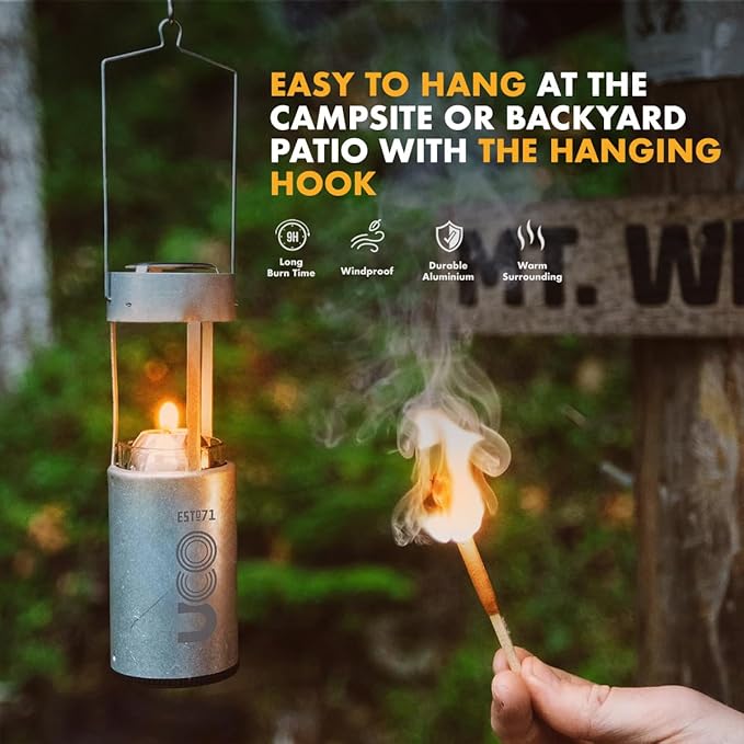 UCO Original Candle Lantern Value Pack with 3 Candles and Storage Bag, Original Size, Aluminum