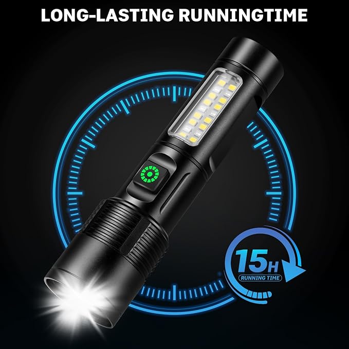 Flashlights Rechargeable LED High Lumens - 99,000LM Super Bright Flashlight, Adjustable Powerful Flash Light with 5 Modes, Waterproof Handheld Flashlight for Home, Camping(2 Pack)