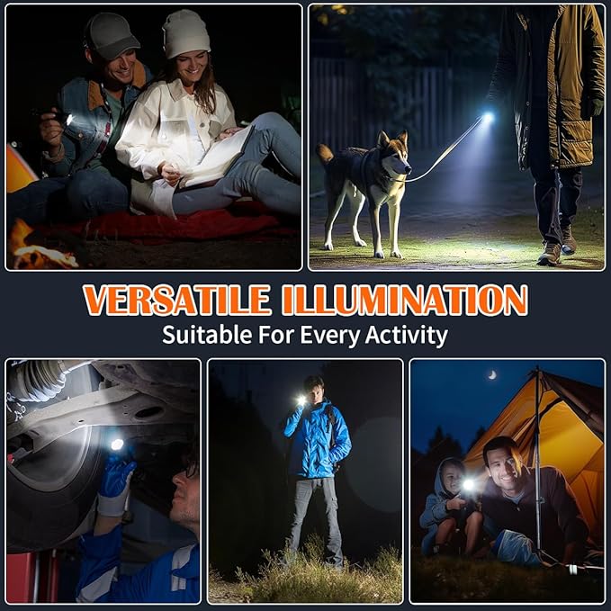 3Pack Rechargeable Flashlights, Tactical Flashlight High Lumens, Super Bright Flashlight, Mini Small Flashlights Powerful, LED Linterna Recargable, Pocket Handheld LED Flash Light for Home Emergency