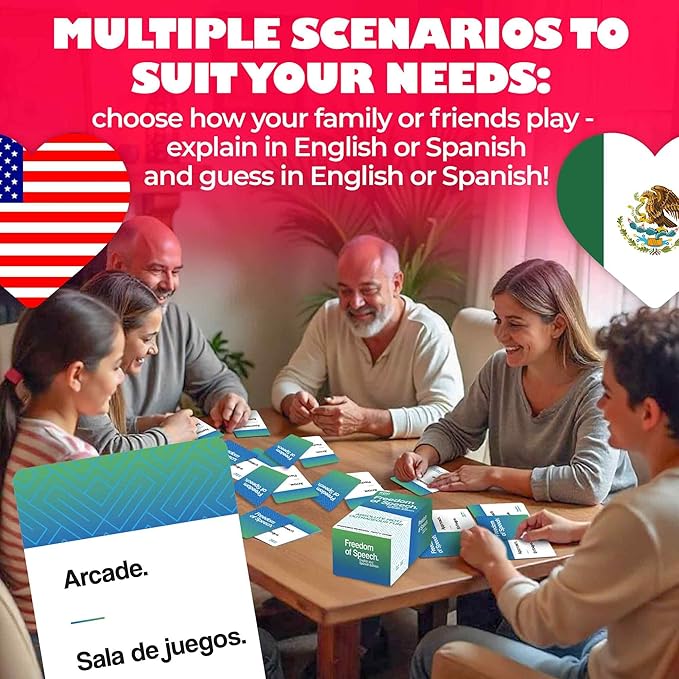 QUOKKA Juegos de Mesa en Español para la Familia ??500 Bilingual Spanish & English Card ??Fun Party Game for Adults and Kids ??Ideal for Game Nights, Dinner Parties, Party Games for Large Groups