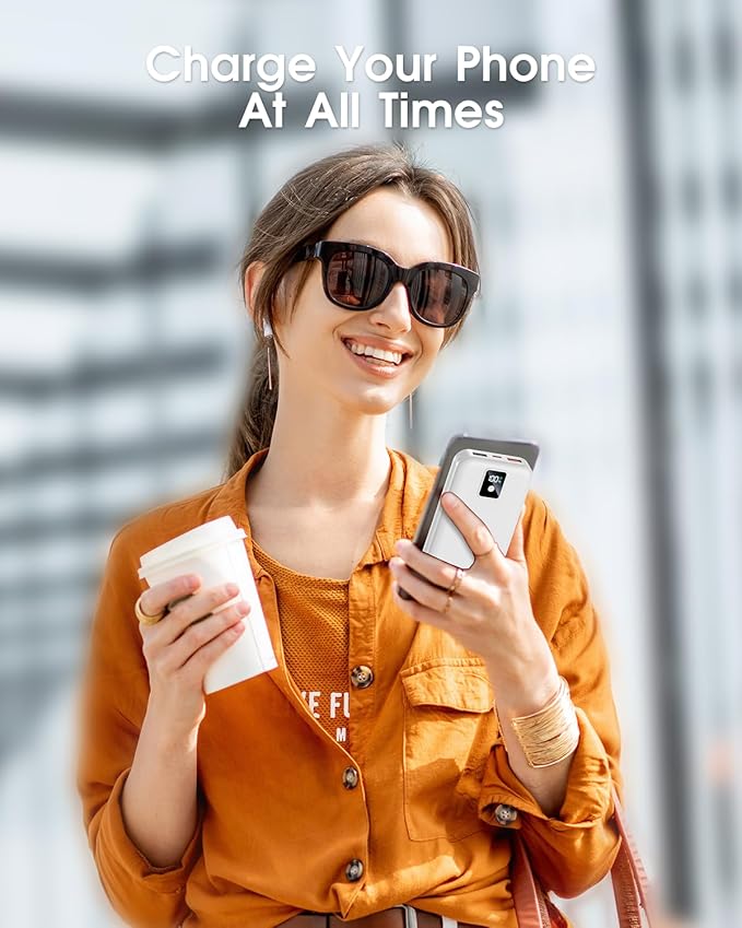 Portable Charger Built-in Cables and AC Wall Plug, 12000mAh power Bank, USB C 22.5W Fast charging Phone Charger ,Compact Lightweight External Battery Pack for iPhones, iPad, Samsung,Tablets, etc.