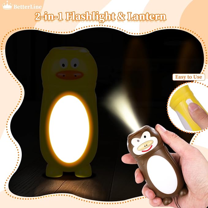 KunHe 16 Pack Animal Flashlights for Kids 2 in 1 Toddler Flashlight Camping Lantern Flashlights Camping Essentials for Kids Toddlers Lantern Cute Flashlight Christmas Gift for Girls Boys