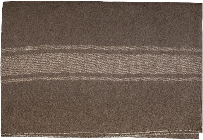 M MCGUIRE GEAR Italian Style Army Blanket, Mil-Spec, 62 in x 84 in, Wool Blend, Flame Retardant, Grey