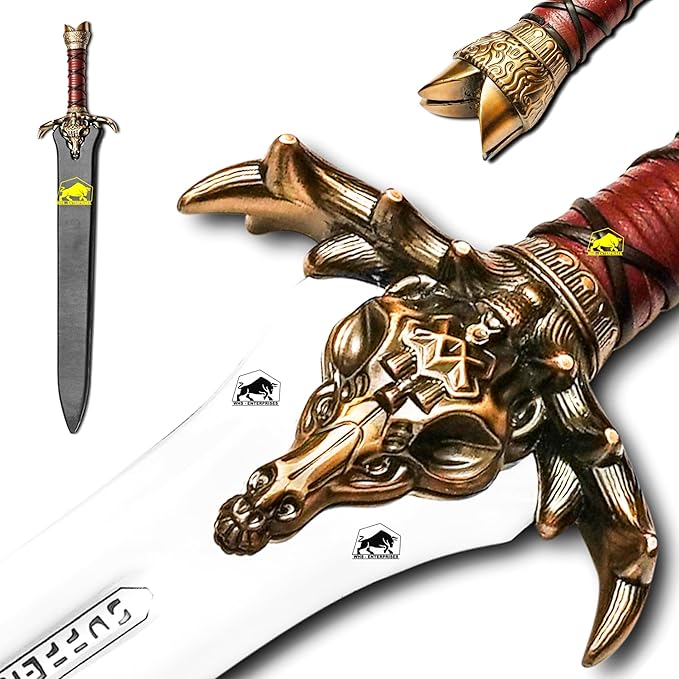 Custom Handmade Conan The Barbarian Father Sword, Atlantean Conan Sword Real, Viking Swords Viking Gifts for Men Prop Tools Axe Shield Armor Knife Real