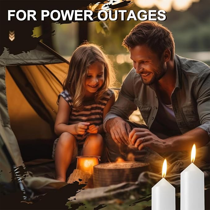 9 Hour Emergency Candles for Lantern (Lantern Not Included) 3.5 Inch White Candles Long Burning Survival Bougie Bulk for Outdoor Camping Power Outage Emergency Survival Preparedness