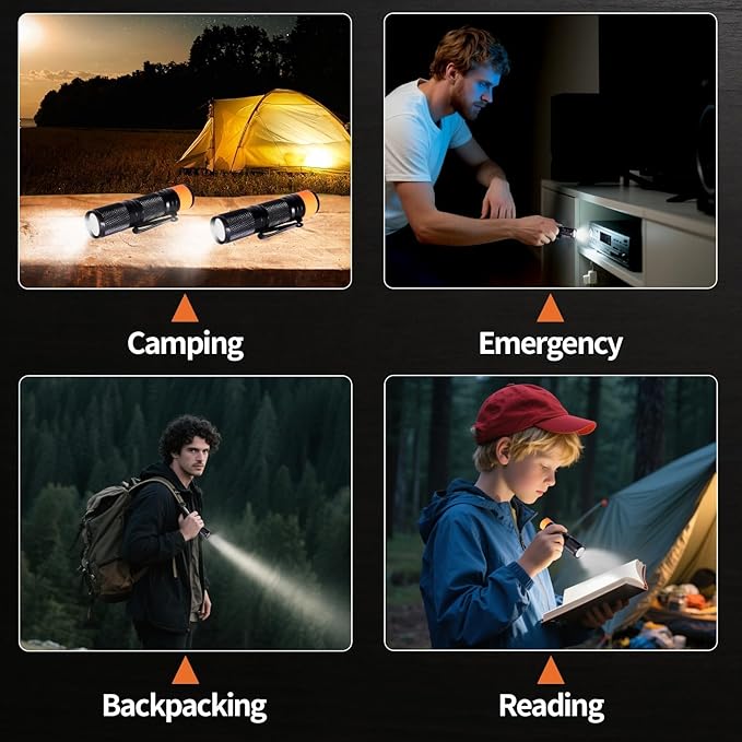 KunHe 20 Pack 150 Lm Small Mini LED Flashlight Single Mode Bulk Flashlights with Batteries Include Portable Flash Light AA Battery Powered with Bite Cap Gifts for Men Gifts for Father