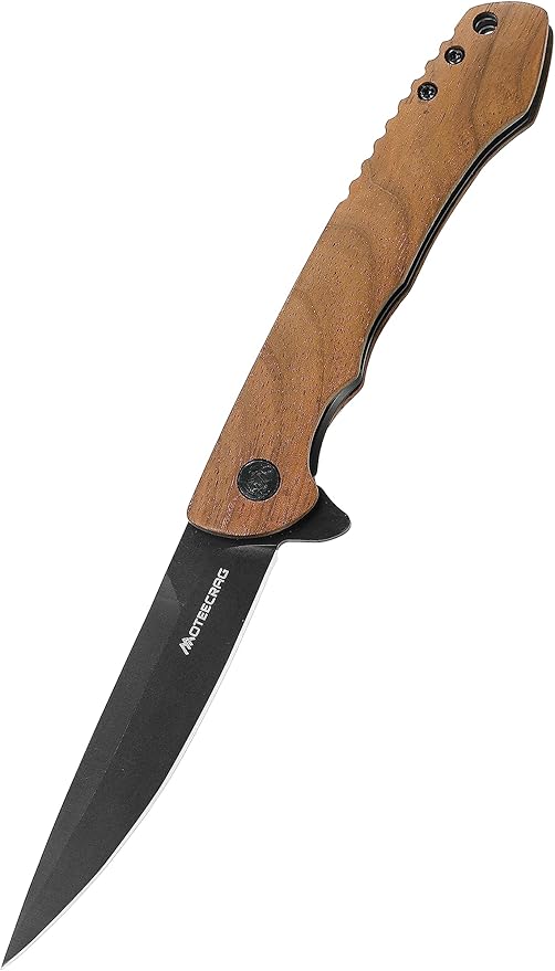 Gentleman's knife wood handle assist knife Flipping pocket knife ball bearing Folding Knife EDC Knives for Men Women Everyday Carry Outdoor Hiking Camping Gift