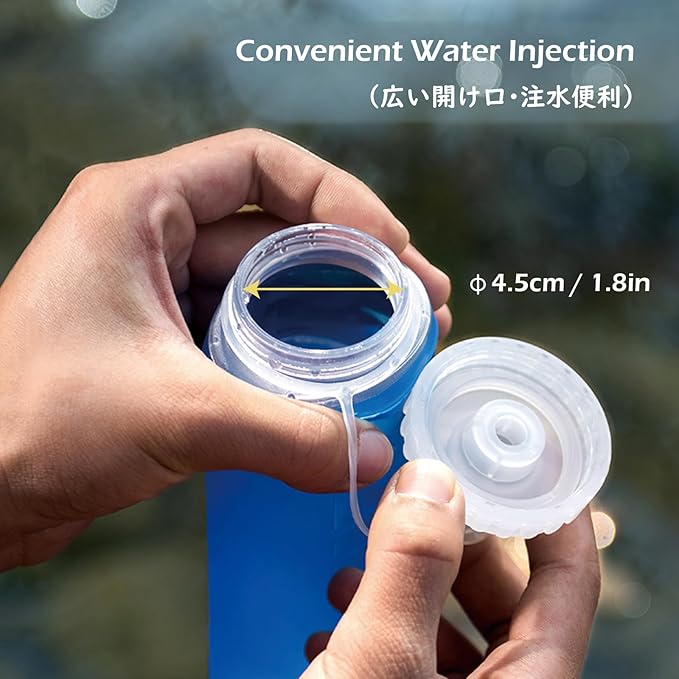 TRIWONDER Collapsible Flask Soft Folding Water Bottles - Large Mouth for Easy Filling - BPA-Free Hydration Bottle Ideal for Running Hiking Cycling Climbing (02# 500ml - Pack of 2)