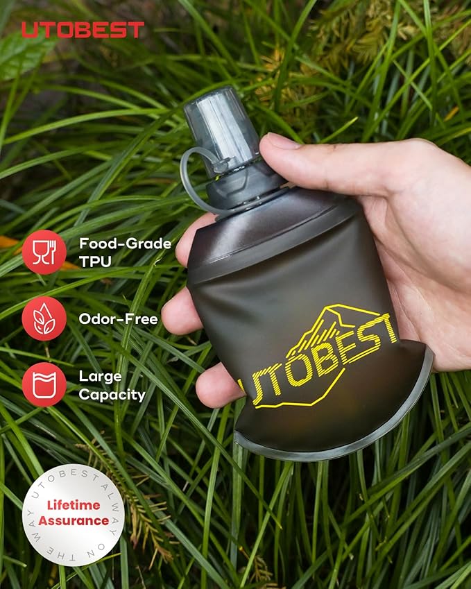 Soft Flask, 1 Pack Flexible TPU Hydration Water Bottle, Collapsible for Running, Hiking, Cycling, Climbing, and Marathon