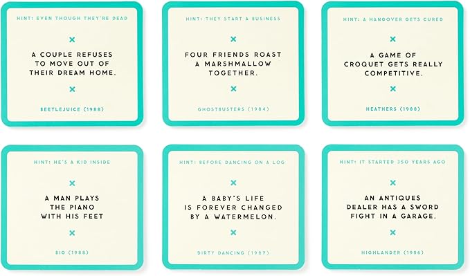 Brass Monkey Poorly Explained Movies – 80s Edition Party Game with 300 Cards Featuring Uniquely Terrible Descriptions of Movies, Suitable for 2-8 Players
