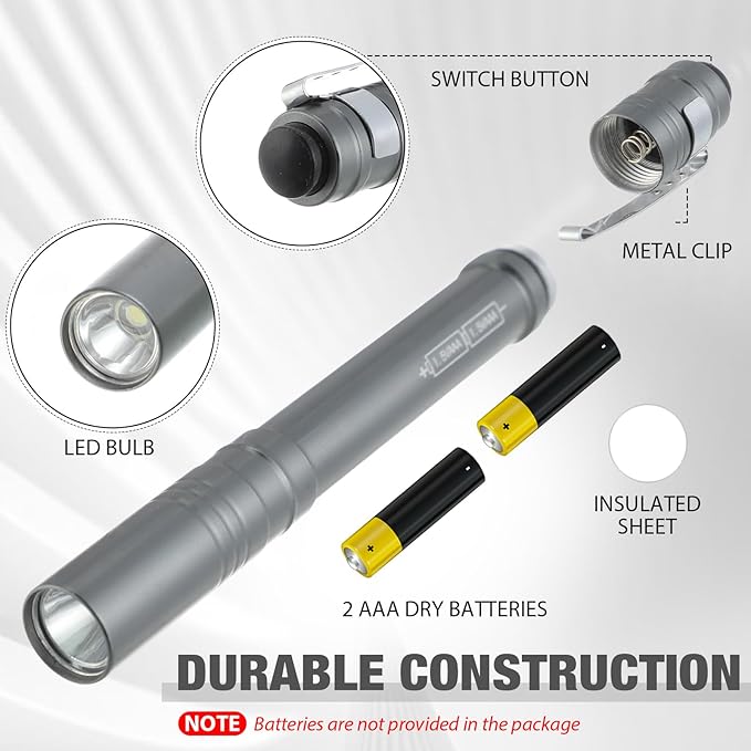 36 Pack Mini Pen Flashlights Bulk LED Pen Lights Aluminum Pocket Flashlights with Clips Small Handheld Torches Gifts for Camping Hiking Emergency Outdoor (Colorful)