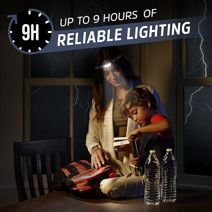 Energizer Universal Plus LED Headlamp, Lightweight Bright Headlamp for Outdoors, Camping and Emergency Light for Adults and Kids, Includes Batteries, Pack of 2