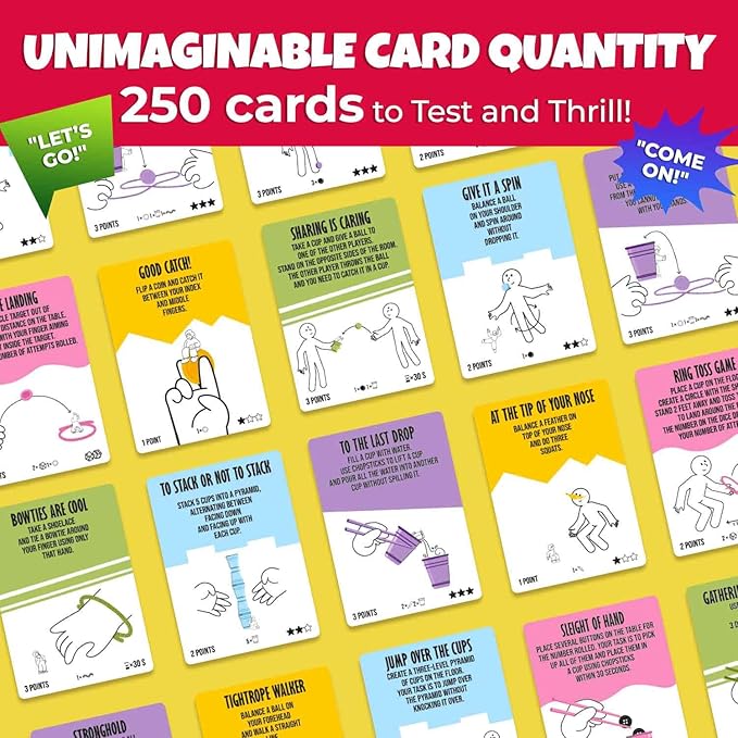 QUOKKA Party Games for Adults and Family - 250 Challenges I Fun Group or Family Activity with Teens, Kids, Friends - Great for Birthdays, Play Nights, Team Building Game for Work I 2-14 Playеrs