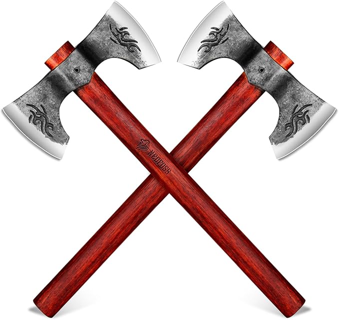 NEDFOSS Thor 16" Throwing Axe 2 Pack, Professional Throwing Axes and Tomahawks. Perfect for Axe Throwing Game for Backyard, Recreation, Competition, Gifts for Men Women(2pcs)