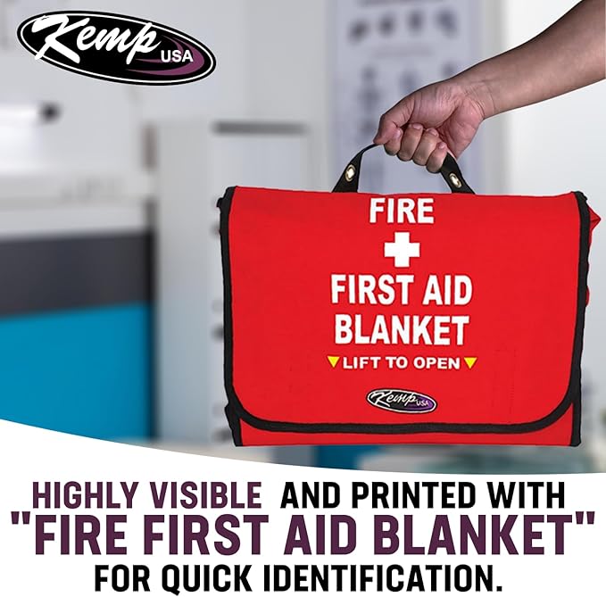 Kemp USA First-Aid Blanket Bag, Travel Essentials for Safety & Emergency - with 80% Wool Blanket Included - Lightweight and Mountable Survival Gear and Supplies (17x4.5x12.5 inches)