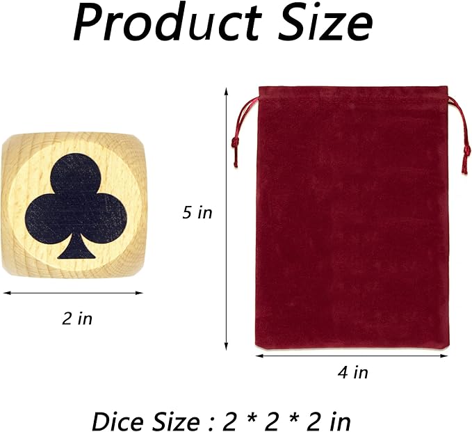 Marker Dice Euchre Pinochle Bridge Playing Cards Poker Whist Cards Markers Dice Euchre Cube Card Deck Marker Game Dice Wooden Indicator for Euchre Pinochle Bridge Enthusiasts (2 in) (1 Pc)