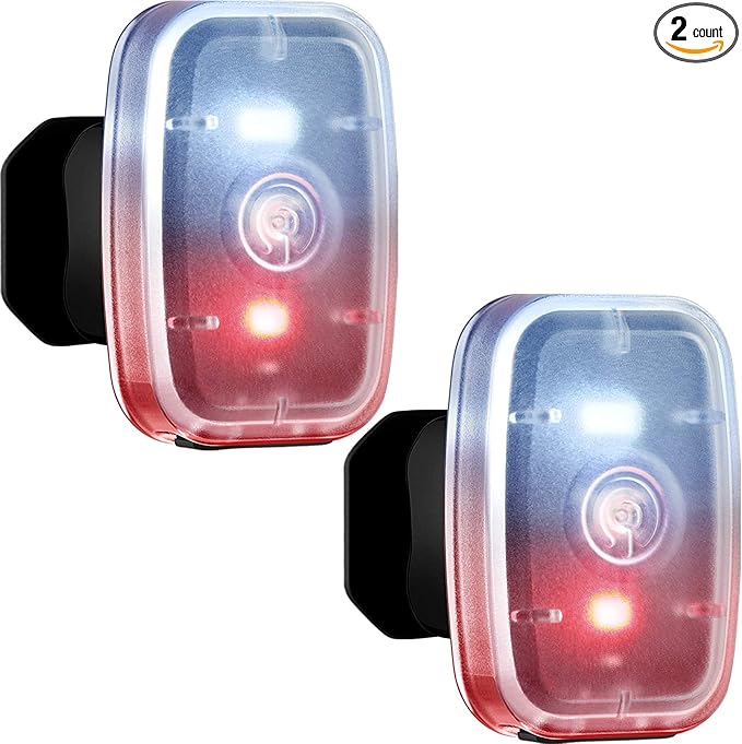 Mudder Running Lights for Runners Rechargeable LED Safety Lamps USB Rechargeable Clip on Strobe Bicycle Tail Lamps with 5 Modes Flashing Bike Lights for Night Riding Walking Hiking Pet Dog
