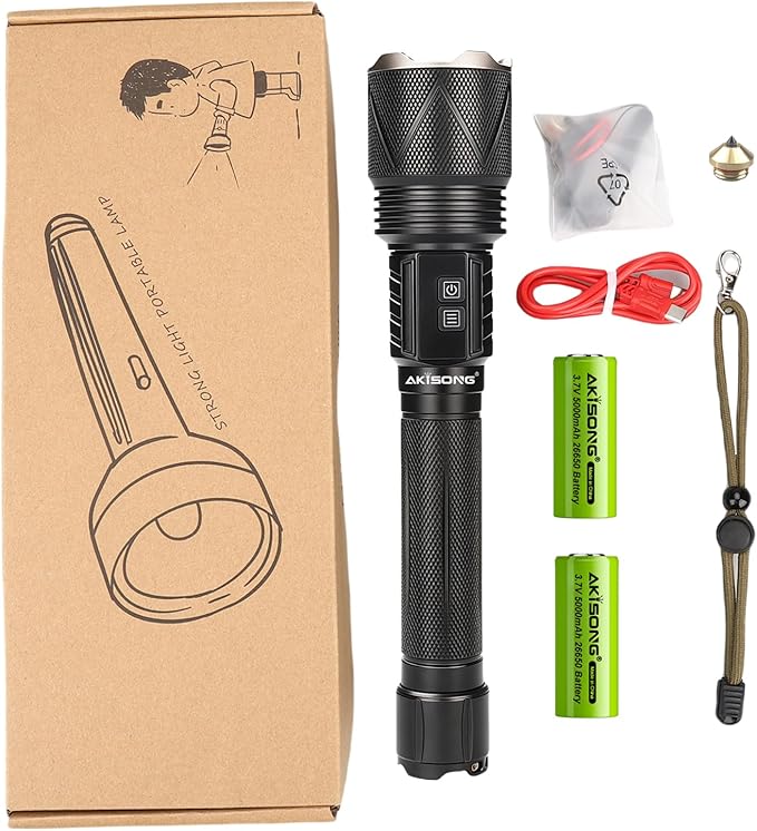 USB-C Rechargeable Tactical Flashlight 10000 High Lumens, XHP360 70W Super Bright LED Flash Lights with Zoomable & 1600ft Beam, Long Lasting Powered Handheld Flashlight for Home, Emergencies, Camping