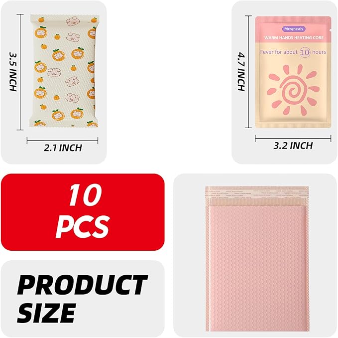 Hand Warmers Up to 10 Hours Long-Lasting for Warm Hot Hands, Disposable, Hands Feet and Body, Winter Essentials, Camping Hand Warmers 10 Packs (40 Packs Gift of Silicone Insulation Cover)