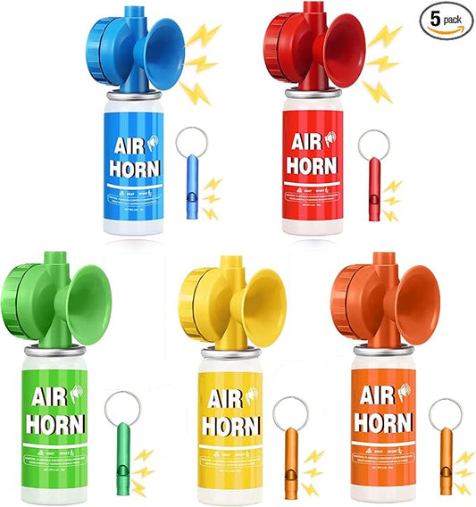 1.4oz Boat Air Horn,130DB Loud Mini Safety Bear Horn Can,Air Horns for Self Defense,Emergency,Sporting Events,Camping essentials,5 Pack
