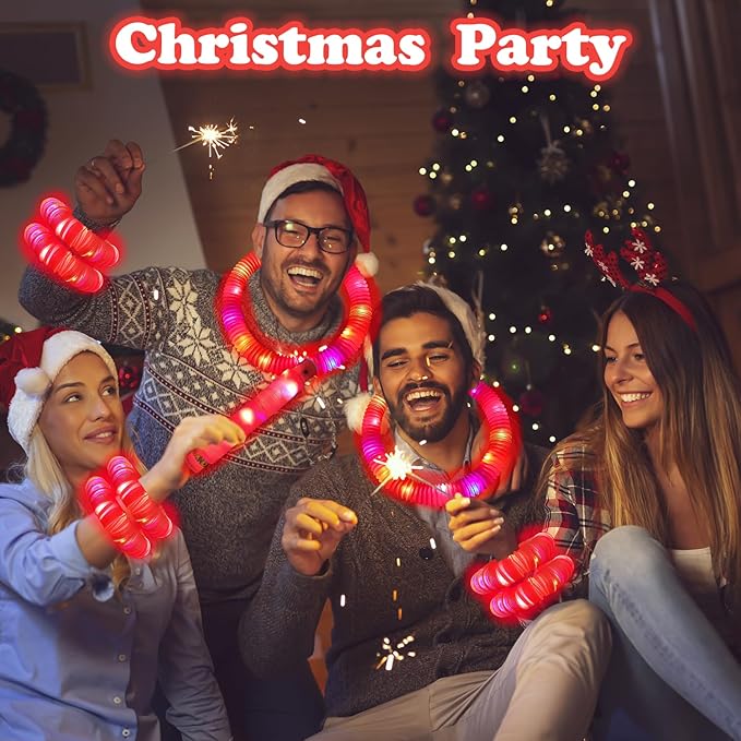 12 PCS Red Glow Sticks Party Favors for Kids, LED Light Up Necklaces Bracelets Accessories for Toddlers, Glow Birthday Dance Wedding Camping Halloween Party Supplies Decorations for Boys Girls
