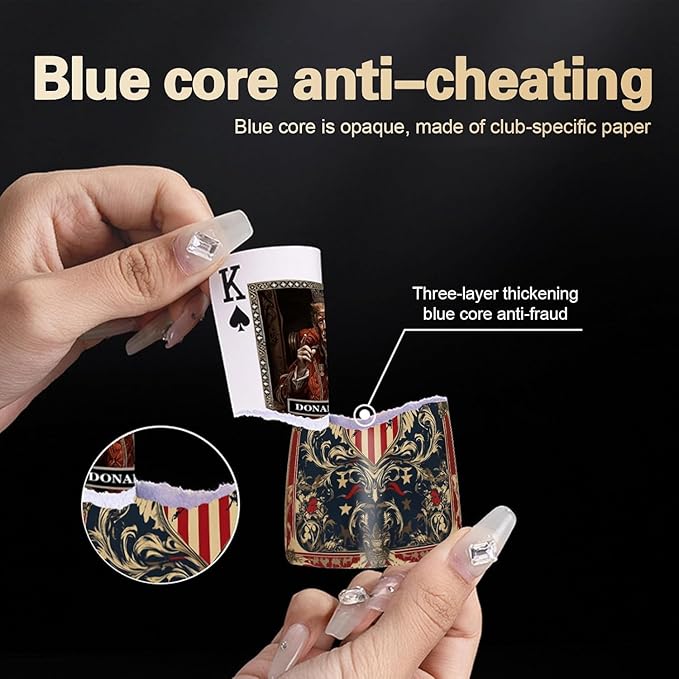 VZONE Trump Playing Cards—MAGA Poker Deck, Standard Waterproof and Anti-Peek Trump Family Playing Card Set—The Perfect Trump Gift (Contemporary, Brown)