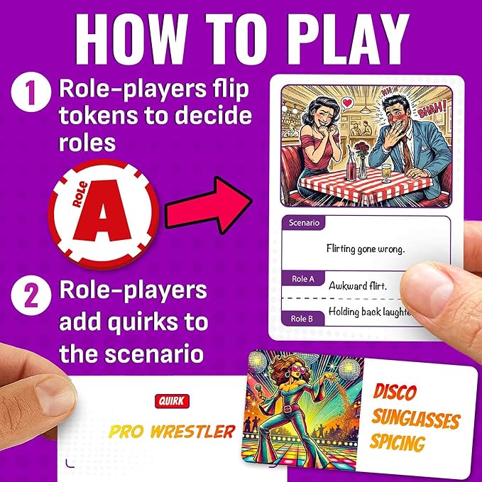 QUOKKA Charades & Guessing Game for Adults - 120 Hilarious Scenarios & Quirk Cards | Perfect for Adult Game Night, Parties, Gifts & Reunions | Extended Pack