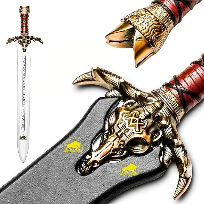Custom Handmade Conan The Barbarian Father Sword, Atlantean Conan Sword Real, Viking Swords Viking Gifts for Men Prop Tools Axe Shield Armor Knife Real
