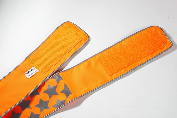 SafetyPUP XD Reflective Dog Collar ??Blaze Orange Dog Collar, Adjustable Closure for a High Visibility Customizable Collar for Goats, Dogs, Deer, and Livestock. Reflective Stars Enhance Night Safety