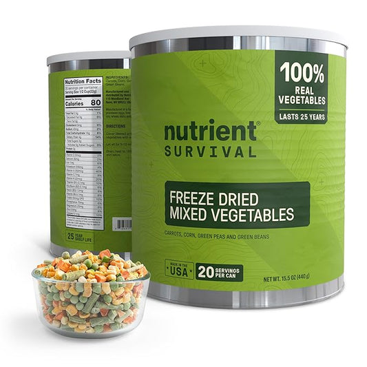 Freeze-Dried Mixed Vegetables ??#10 Can | 25-Year Shelf Life | Emergency Food | Premium Non-GMO Blend