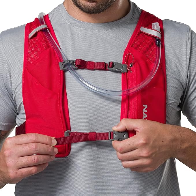 Nathan QuickStart 1.5L Hydration Pack Vest with Bladder or flasks, Storage Pockets, Breathable Moisture-Wicking Fabric, Adjustable Straps for Running, Hiking, Walking, Marathons, Obstacle Races
