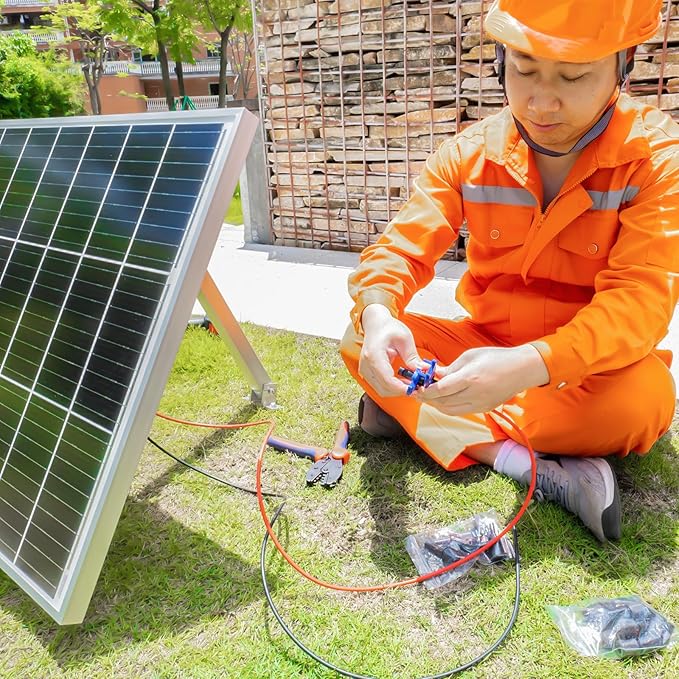 80PCS Solar Connectors, 40 Pairs IP67 Waterproof Solar Panel Connectors with 2 Spanners, Suitable for Solar Wire 14-10 awg.(Without Solar Crimper)
