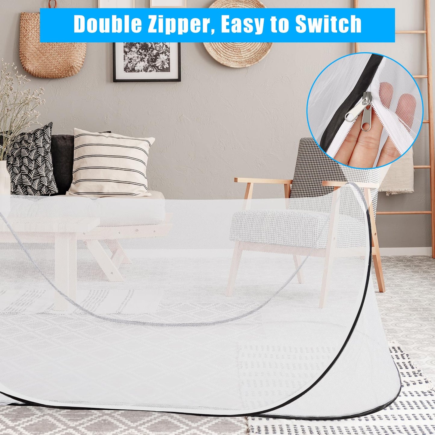 78 * 31 * 23 Inch Large Pop Up Mosquito Net, Portable Foldable Mesh Tent