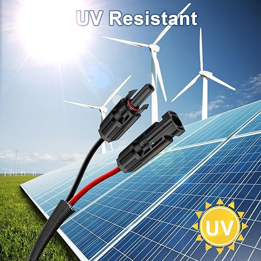 50FT 12AWG Solar Panel Extension Cable with Female and Male Connectors, Solar Cable for Solar Panels, Charge Controllers and Solar Generator (12AWG, 50FT)