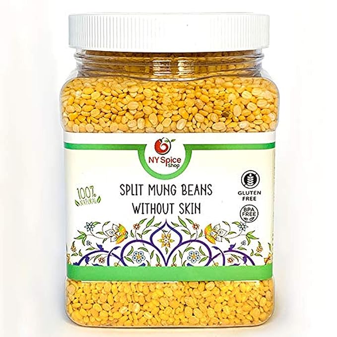 NY SPICE SHOP Split Mung Beans – 1.5 Pound Yellow Mung lentils – Split Mung Dal (without Skin) – Moong Dal Beans – Protein & Fiber Rich lentils - Best for Cooking & kitchar