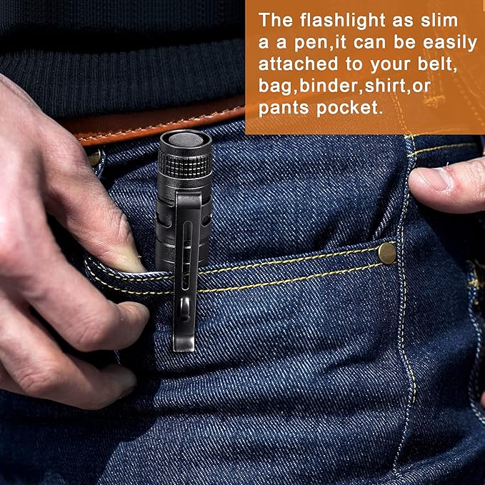 Honoson 10 Pieces Mini Pen Light Flashlight Small LED Pen Light Aluminum Pocket Flashlight with Clip for Inspection Camping Emergency Diary Lighting(3.5 Inches)