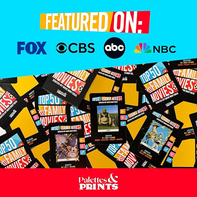 Premium Family Movie Night Scratch Off Cards ??Gifts For Families ??Kids Movie Game For Movie Lovers, Family Date Night, Sleepovers ??Family Night Ideas - Family Experience Gifts - Movie Night Gift