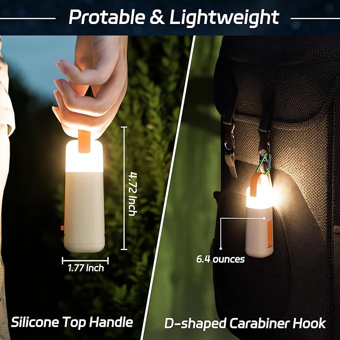 Camping Lantern, 350 Hours Running Time Rechargeable Lantern, 3200mAh Lantern Flashlight with 4 Modes, Waterproof Tent Light for Hiking, Emergency, Power Outages (Yellow 1PK)