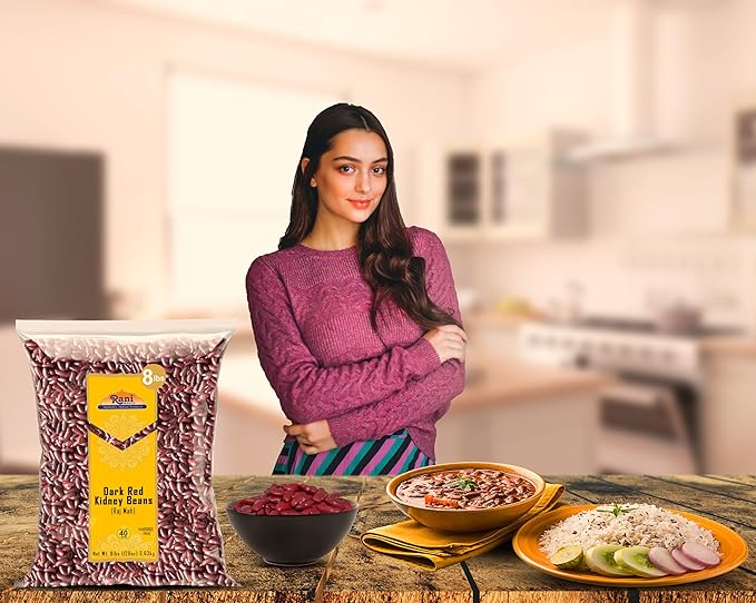 Rani Red Kidney Beans, Dark 128oz (8lbs) 3.63kg Bulk ~ All Natural | Vegan | Gluten Friendly | NON-GMO | Kosher | Raj Mah