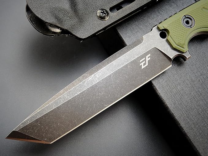Eafengrow EF129 Fixed Blade Knife, DC53 Steel Tanto Blade,G10 Handle Full Tang Fixed Knifes Straight Knife for Camping Hunting Adventure Survival and EDC Tool